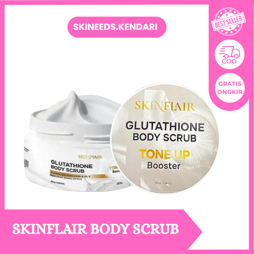 Jual SKINFLAIR Glutathione Body Scrub Tone up Booster 250 gr