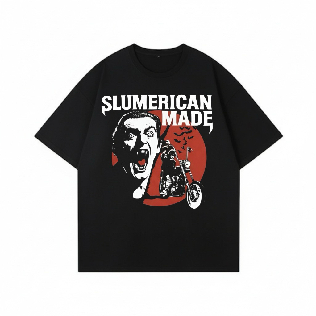 Jual (PO) T-SHIRT SLUMERICAN VAMPIRE BLACK OVERSIZED | Shopee Indonesia