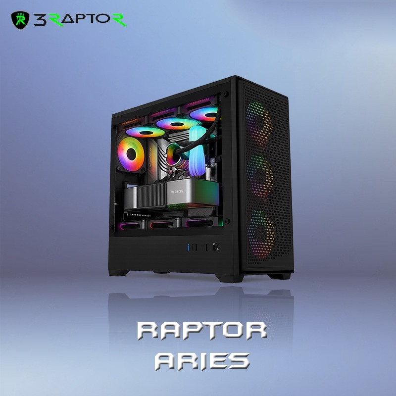 Jual Raptor ARIES Full Tower Gaming Case – Support E-ATX, 3 RGB Fan ...