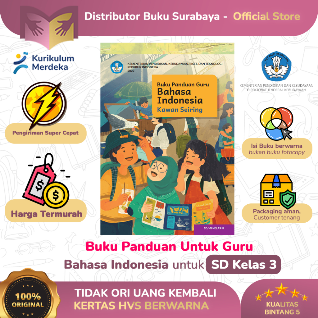 Jual Buku Panduan Guru Bahasa Indonesia Kelas 3 SD - Kurikulum Merdeka ...