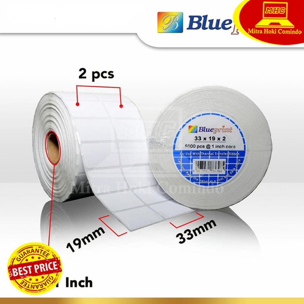 Jual Kertas Stiker Label Barcode Semi Coated Blueprint 33 x 19mm x 2 ...