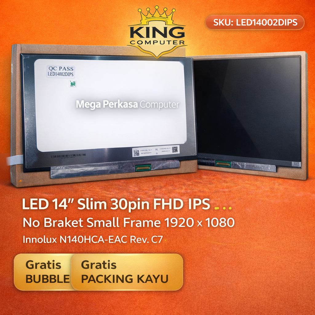 Jual LED LCD LAPTOP 14.0 INCH SLIM 30PIN SMALL FRAME FHD IPS 1920X1080 ...