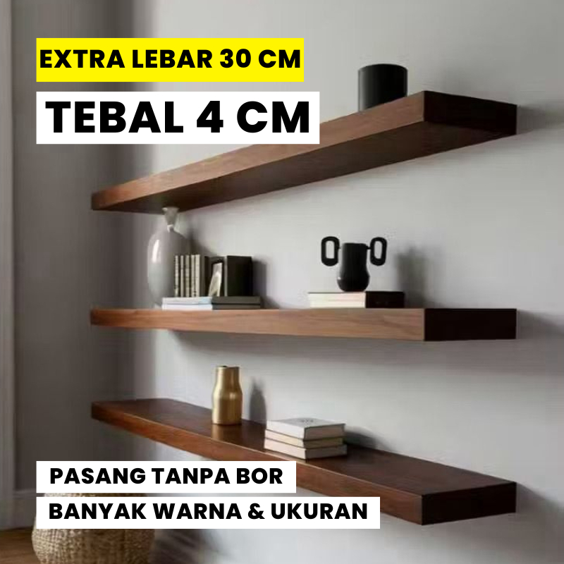 Jual Rak Ambalan Dinding Minimalis Hiasan Papan Hambalan Kayu Laci ...