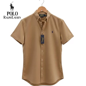 Polo Ralph Lauren Kemeja Pria Lengan Pendek Slim Fit Bordir 3D