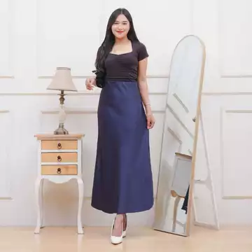 Rok Satin Maxi Premium Satin Long Skirt Rok Duyung Satin Flowy Mermaid Rok Slimfit Panjang