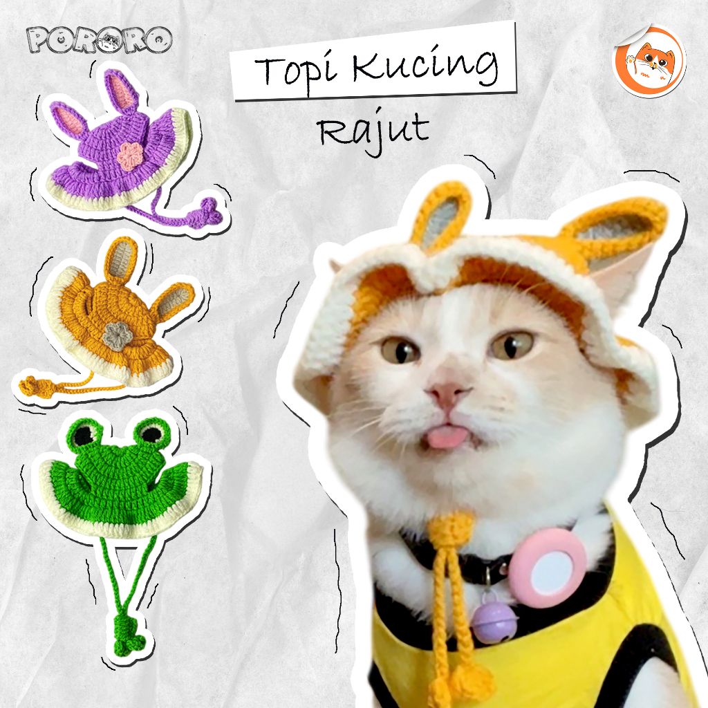 Jual PORORO - Topi Kucing Topi Rajut Handmade Bentuk Karakter v2 ...