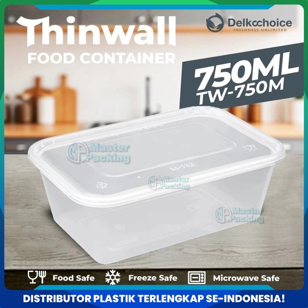 Jual Thinwall Rectangle 750ml Food Container Box Tempat Makan Plastik ...