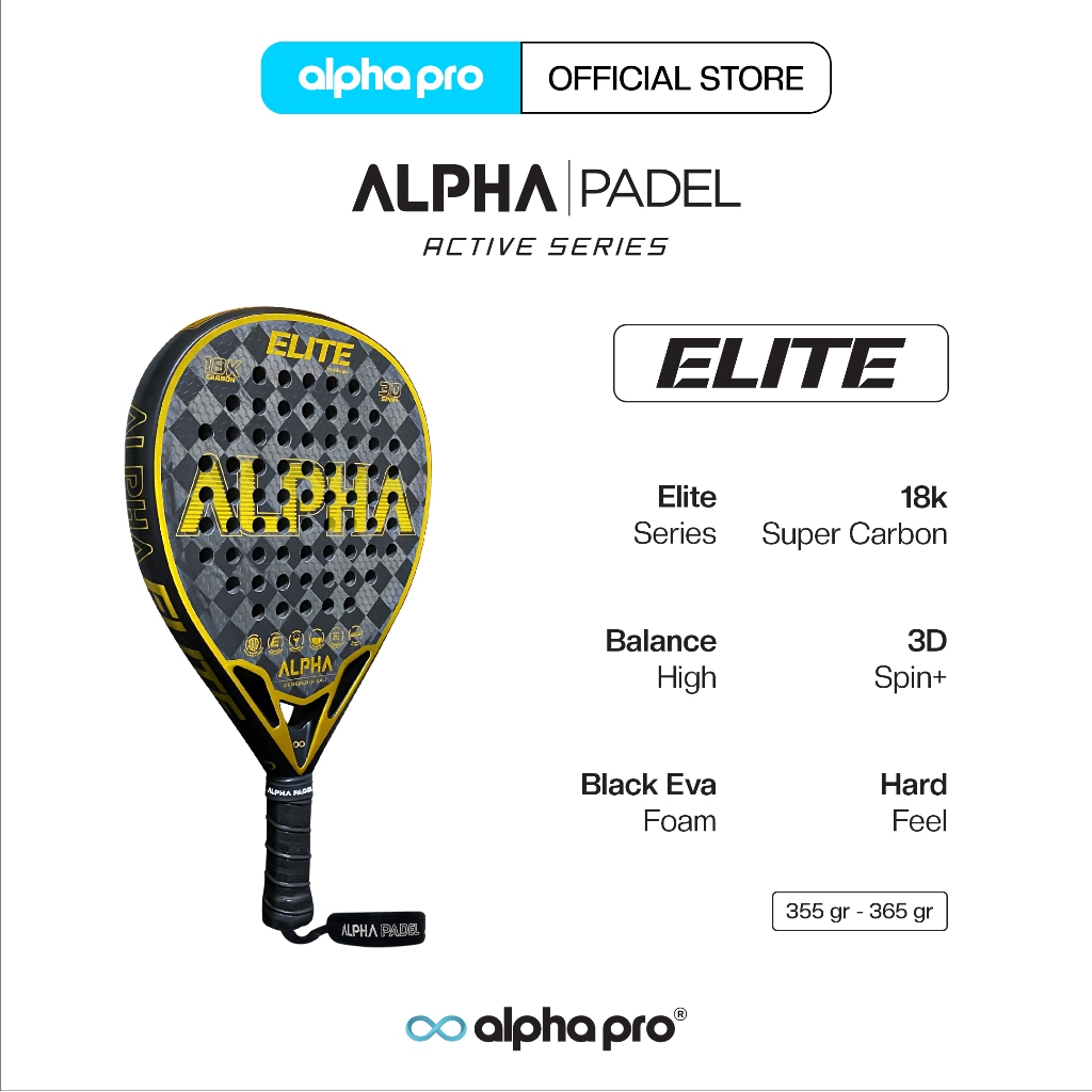 Jual ALPHA ELITE 18K CARBON RAKET PADEL RACKET PADDLE PADELBALL ...