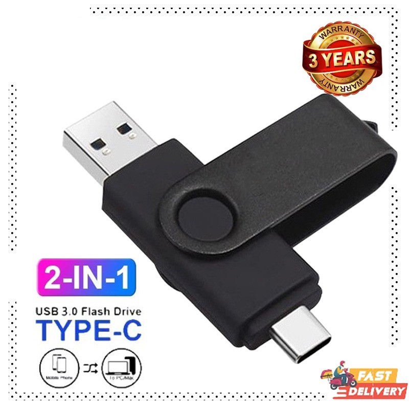 Jual flashdrive 256GB/128GB/64GB Flash Disk OTG Type-C USB3.0 Mini ...