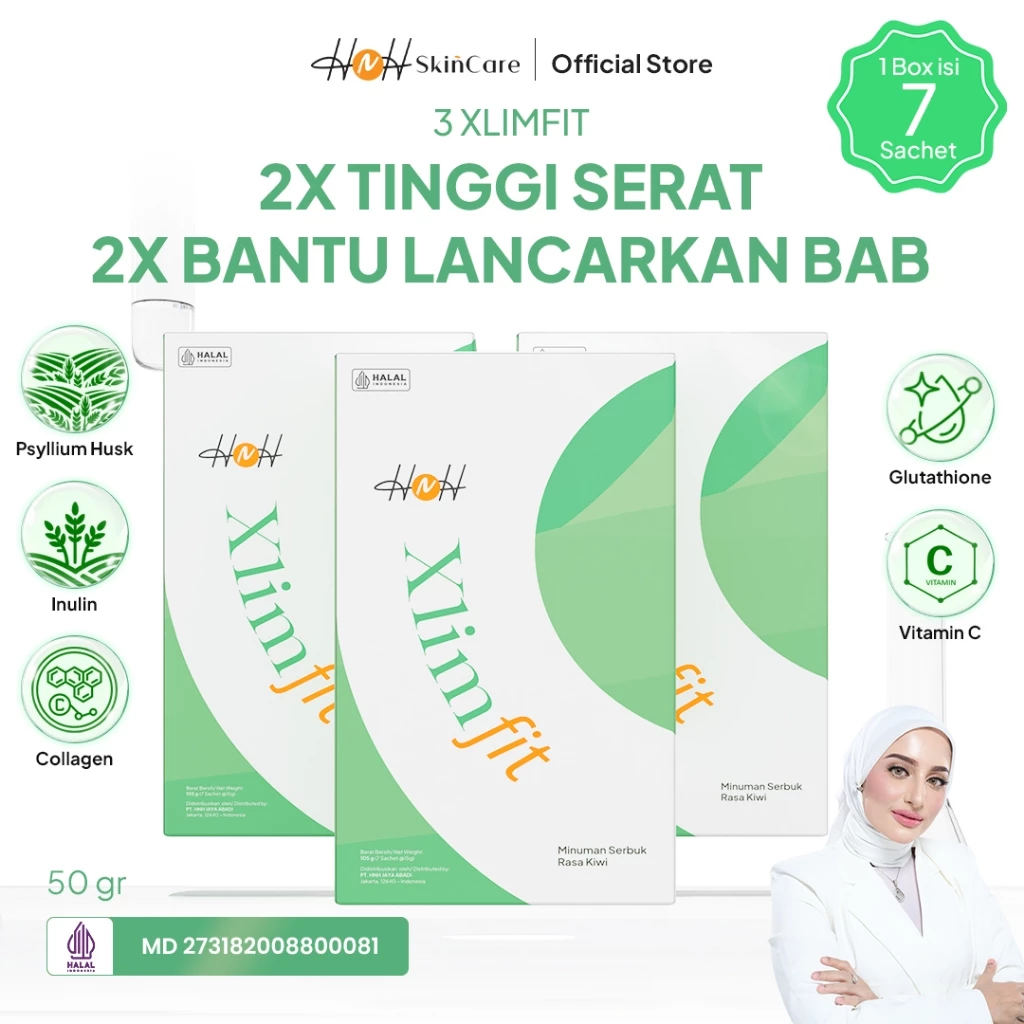 HNH Skincare Bundling 3 HNH Xlimfit (Minuman Fiber Collagen Rasa Kiwi) - foto 1