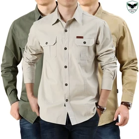 Komara Store Kemeja Polos Lengan Panjang Pria Bahan Baby Canvas Reguler Fit Casual Formal Katun