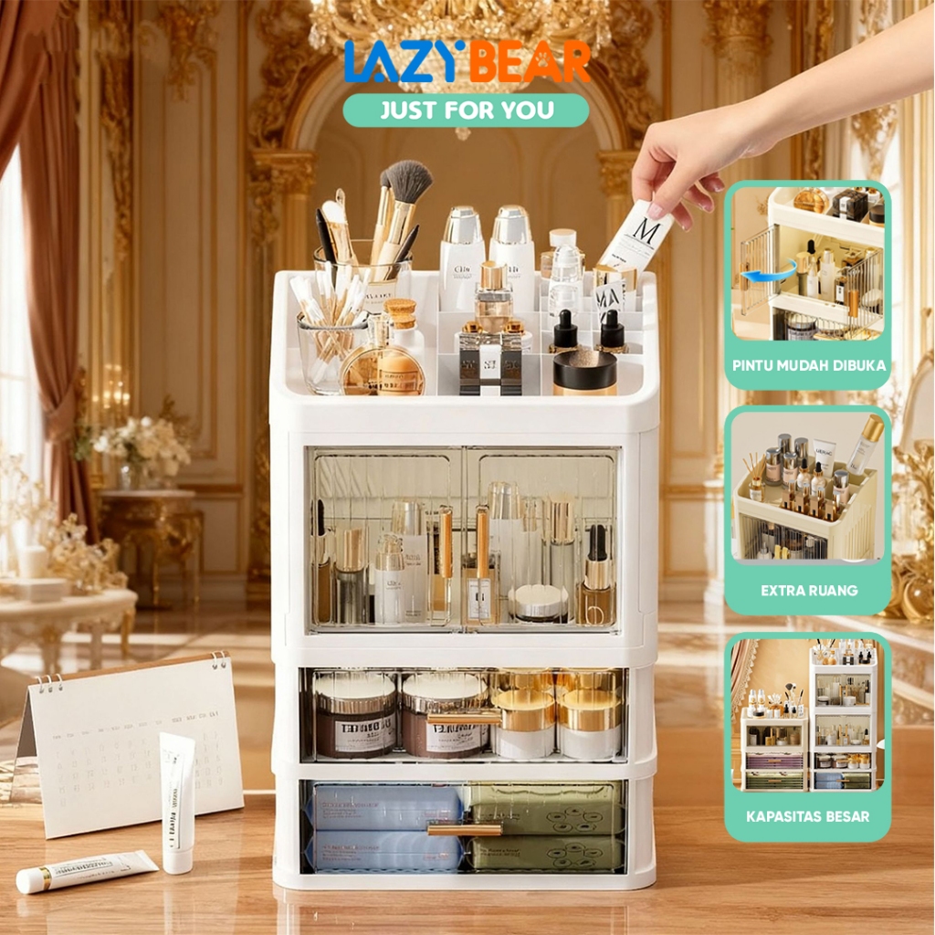 Jual LAZY BEAR Rak Kosmetik Storage Box G12A - G14A Penyimpanan ...