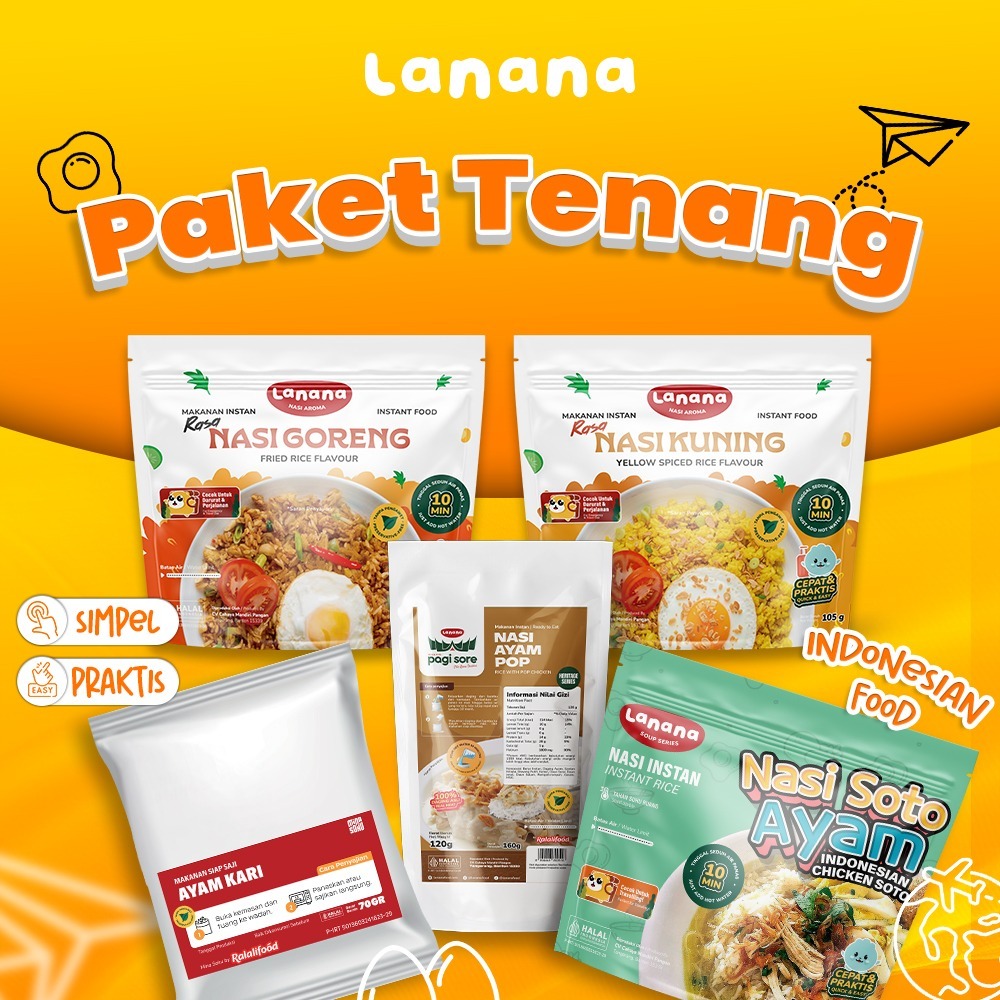 Jual LANANA Paket Emergency Nasi & Lauk Instan Pagi Sore Daging Rendang ...
