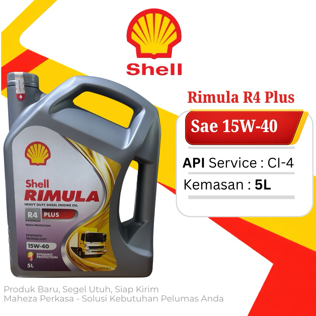 Jual Shell Rimula R4 Plus 15W-40 Oli Mesin Diesel CI-4 Kemasan 5L ...