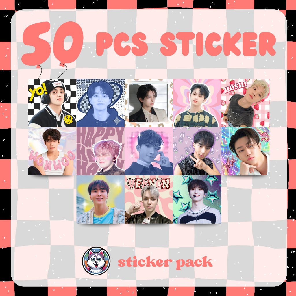 Jual 50pcs stiker deco SEVENTEEN mini (sticker kpop freebies kado ...