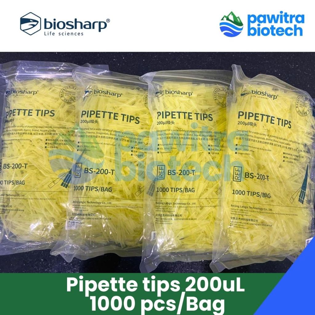 Jual Pipette tips 200uL isi 1000 pcs Tip Pipet Lab Microtips Biosharp ...