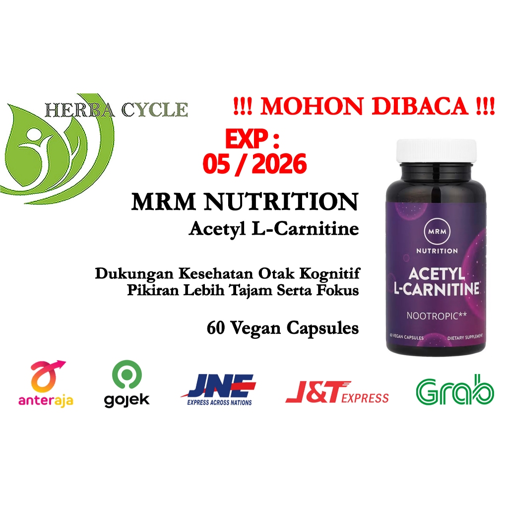 mrm nutrition acetyl l carnitine Jual MRM Nutrition Acetyl Carnitine 500 mg 60 Vegan Capsules ORI USA