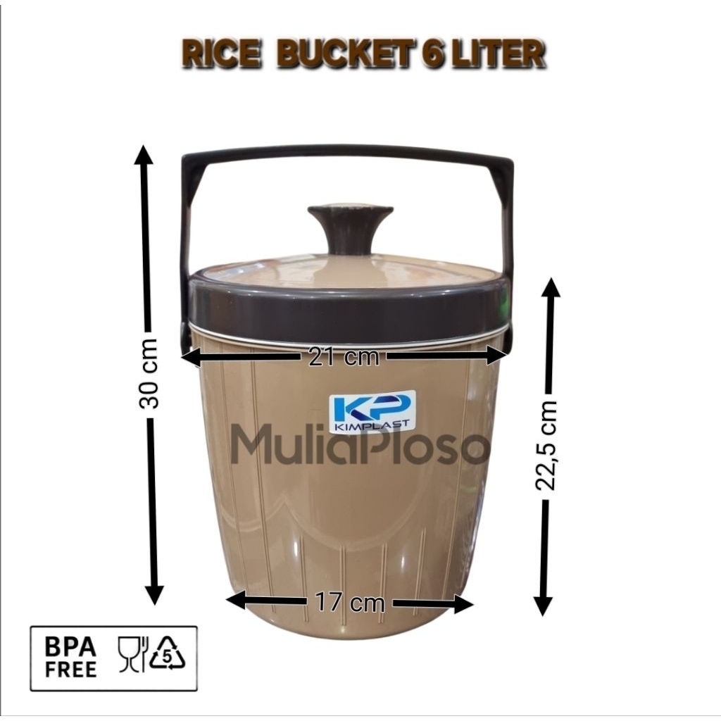 Jual Rice / Ice Bucket BROWN Series KIMPLAST 6,8,12,14 SA,17,26,31 ...
