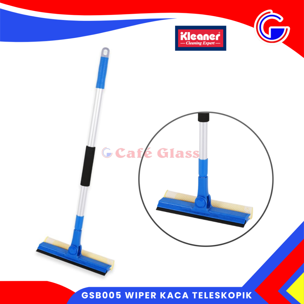 Wiper 2In1 Teleskopik - Alat Pembersih Kaca Dengan Spons Bisa Diputar - Gsb005 Wiper Kaca Kleaner