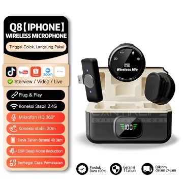 Cantiklife Mic Clip On Wireless 2 In 1 Creator Live Seharian Mic Lavalier TWS Tanpa Kabel 2.4G