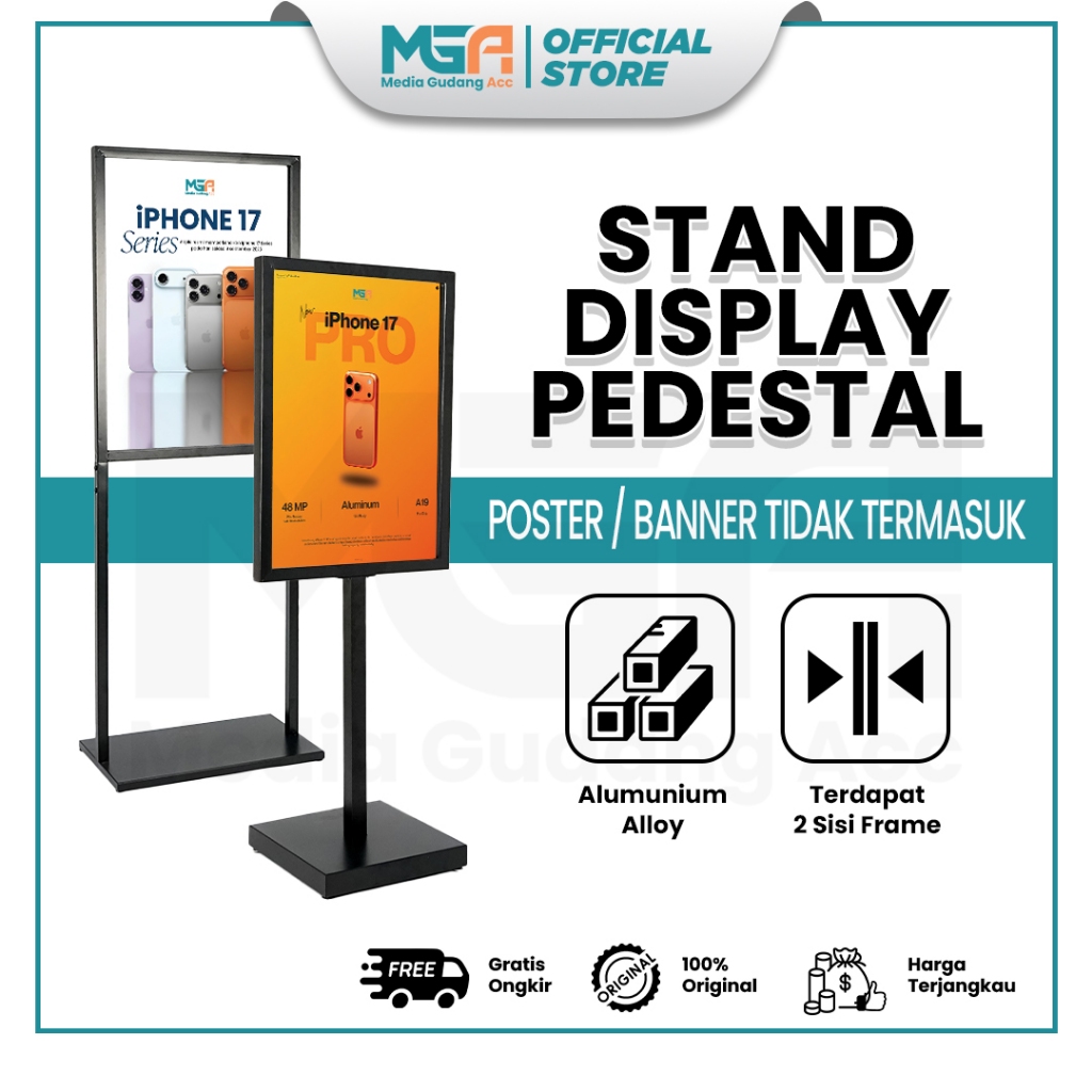 Jual Stand Display Pedestal Double Side | Stand Menu Poster Besi ...