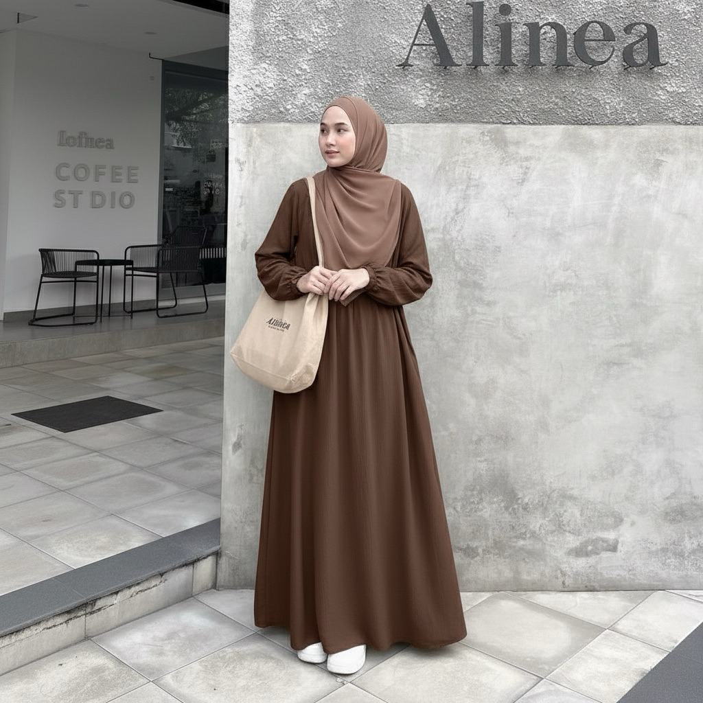 Dress Muslimah Polos Simple | Gamis Daily & Formal | Bahan Lembut
