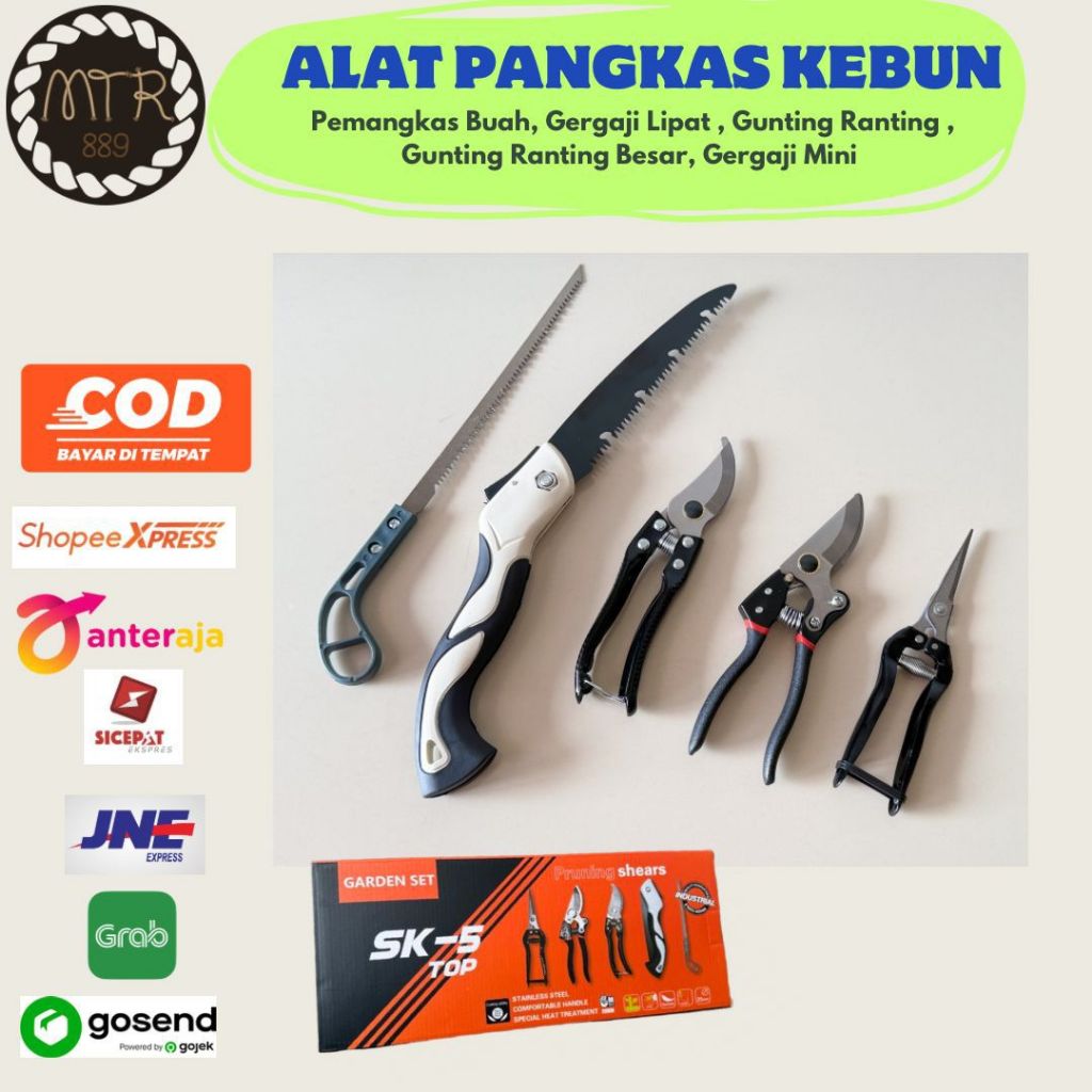 Pemotong Dahan 1 SET 5 PCS Alat Perkebunan GardenSet Alat Kebun Pemotong Dahan Ranting
