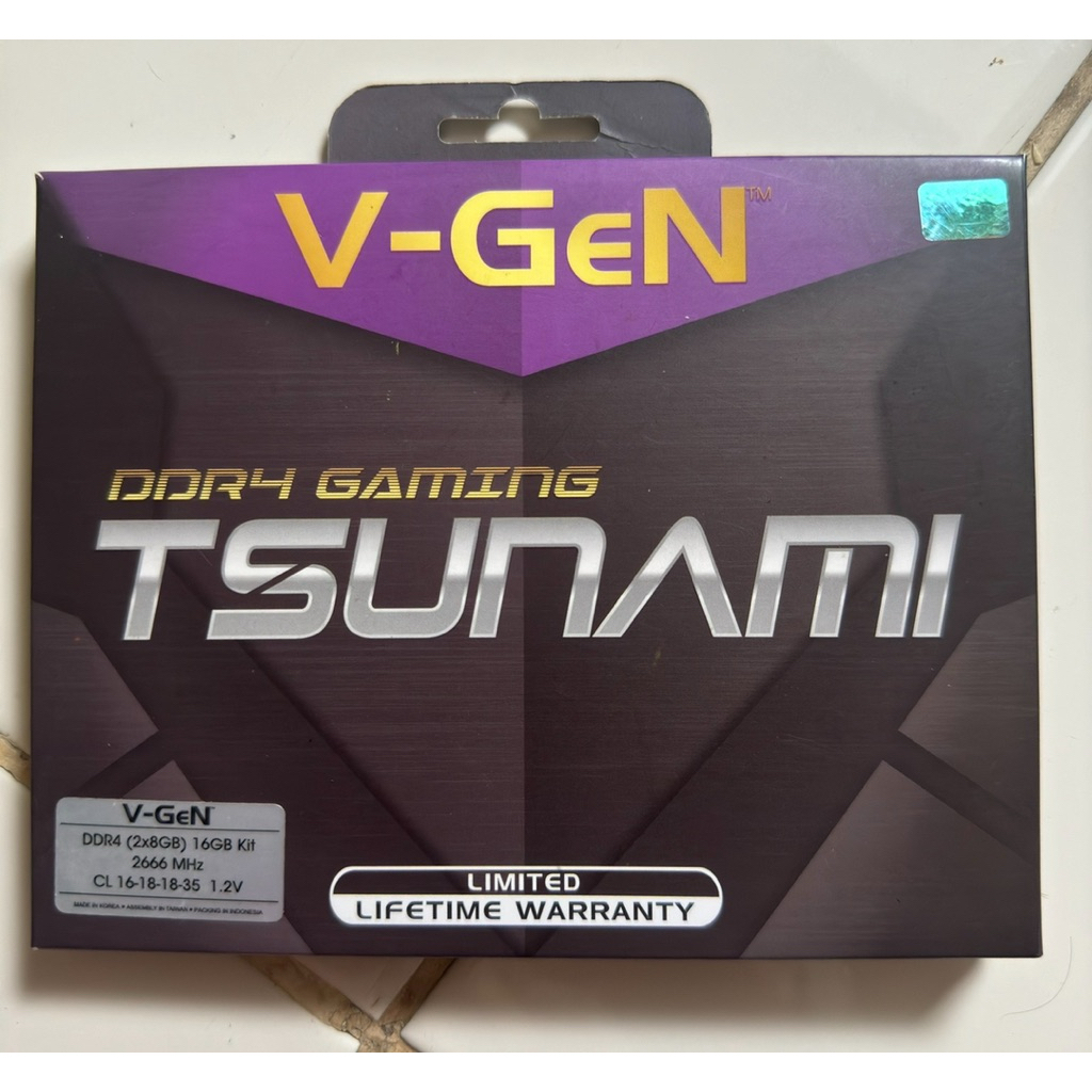 Jual Ram V-Gen Tsunami 16 gb (2x8gb) ddr4 2666 mhz FULLSET | Shopee ...