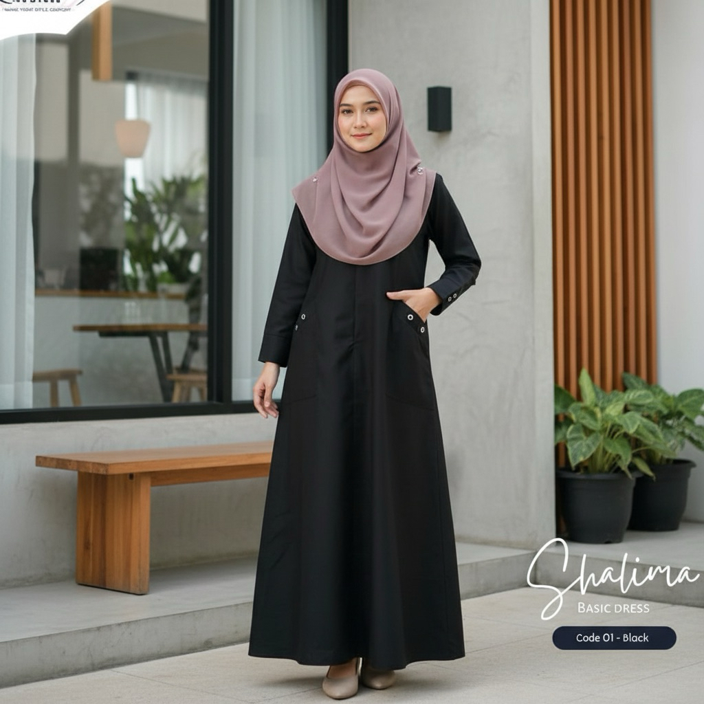 Gamis syar'i terbaru gamis polos bahan katun toyobo fodu