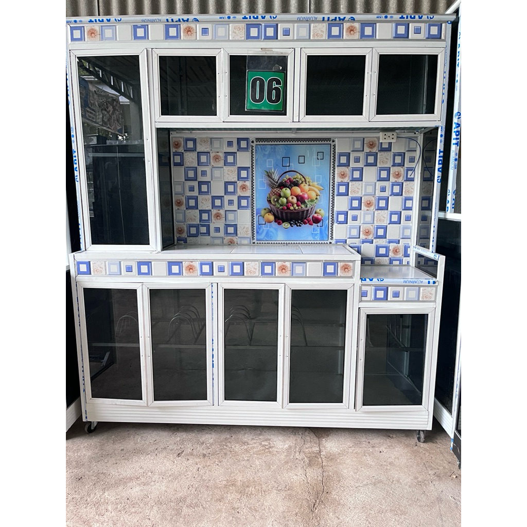Jual RAK PIRING KACA ALUMUNIUM UKURAN JUMBO LENGKAP DENGAN RODA ...