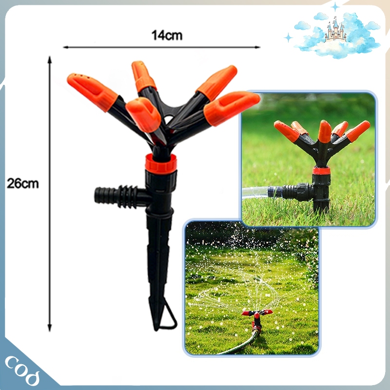 Jual -5 Kepala- Alat Penyiram Taman Sprinkler Rotasi 360° Bahan PP ...