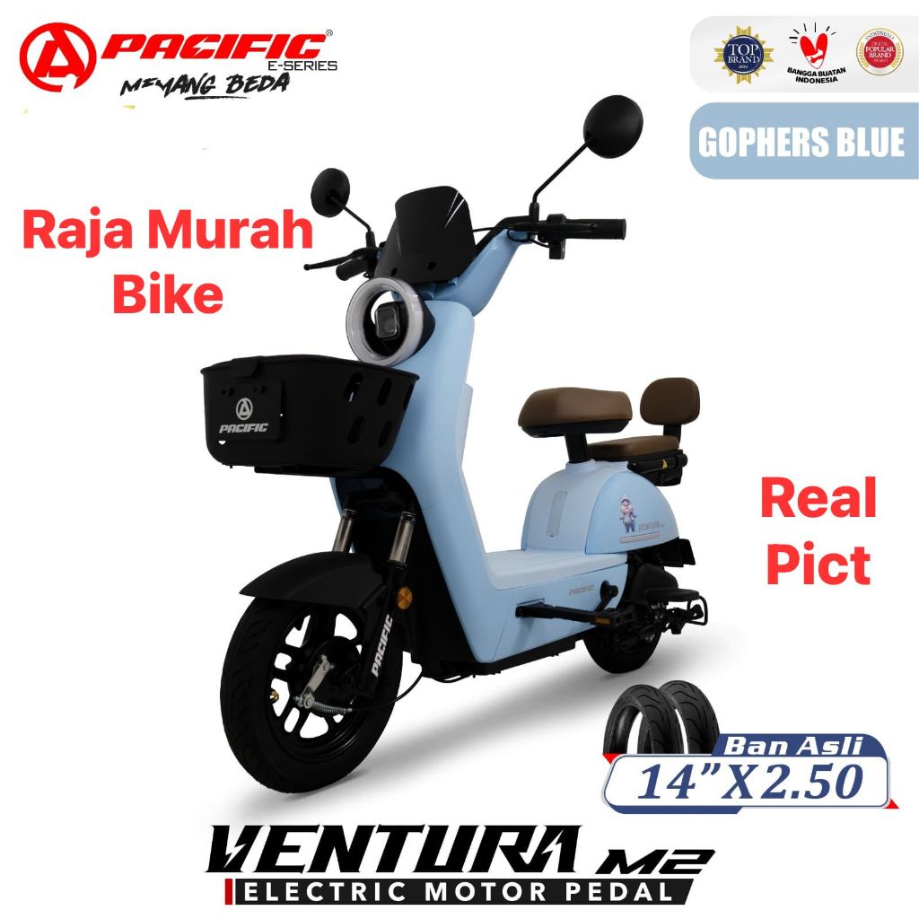 Sepeda listrik pacific ventura m2 e-bike 600 watt bergaransi resmi by pacific