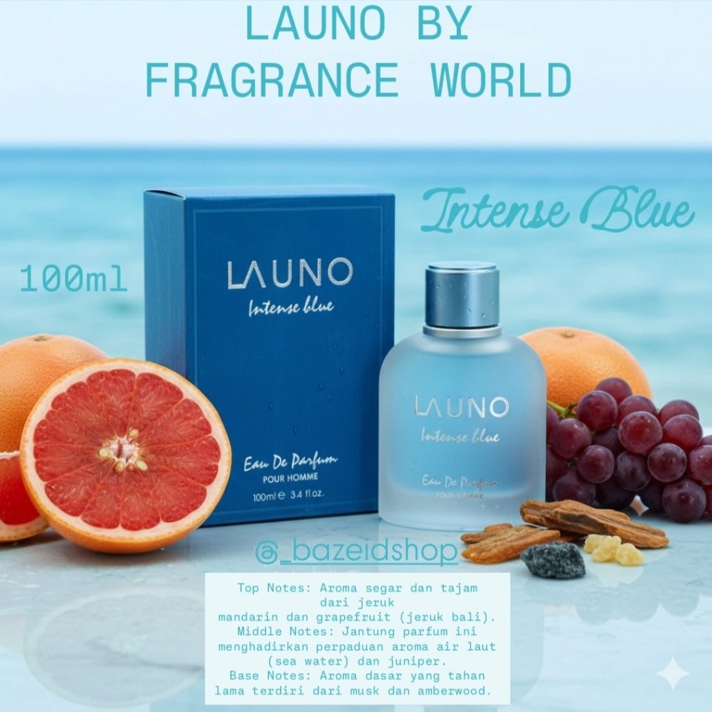 Jual LAUNO INTENSE BLUE BY FRAGRANCE WORLD PARFUM 100ML ORIGINAL ...