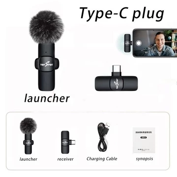 Wireless Lavalier Microphone Dual Clip On Plug Play Mikrofon Wireless 2 Mic Noise Reduction DSP