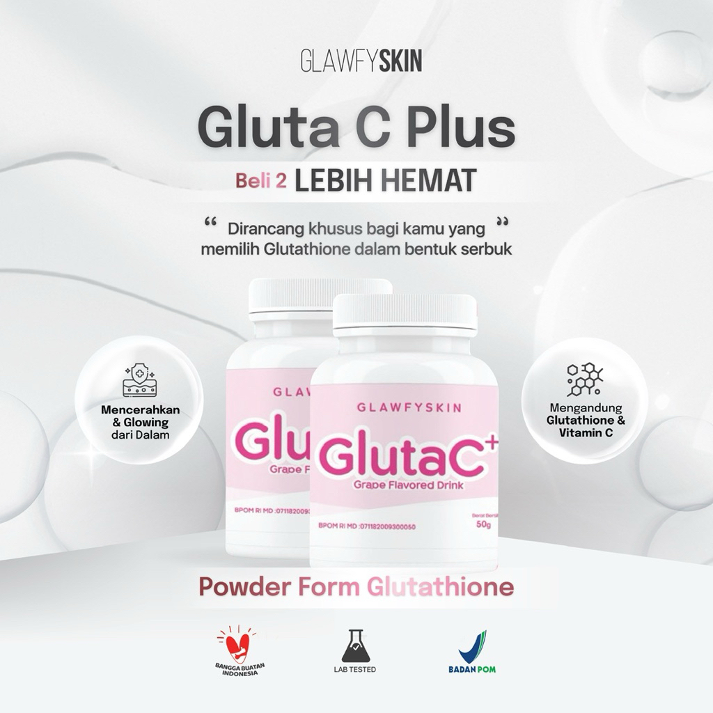 jual glutathione inhaler [ GLUTA 2 BOX ] Bundling isi 2 GLUTA C Powder Glawfyskin | BPOM | Powder Gluta & Vitamin C DIGESTIVE SUPPORT