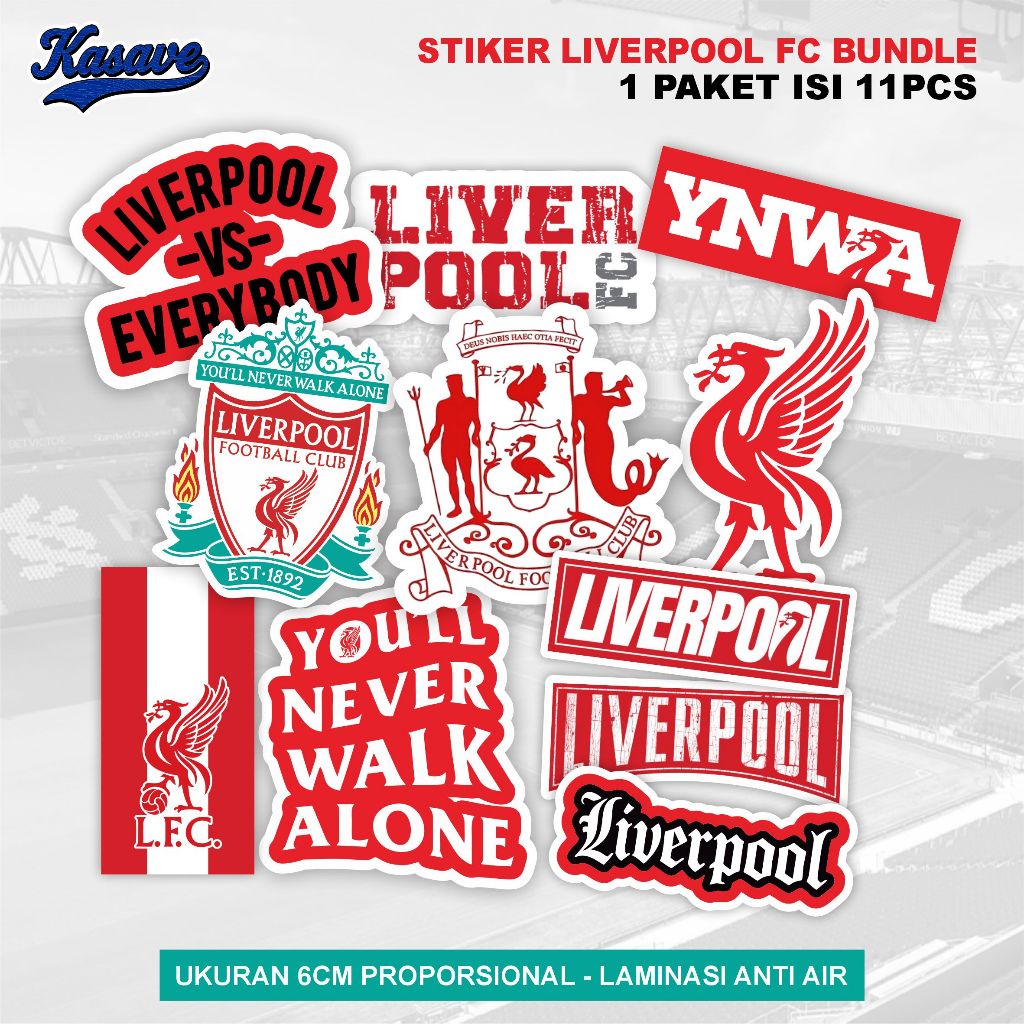 Jual STIKER LIVERPOOL FC / LFC BUNDLE 1 PAKET ISI 11PCS | Shopee Indonesia