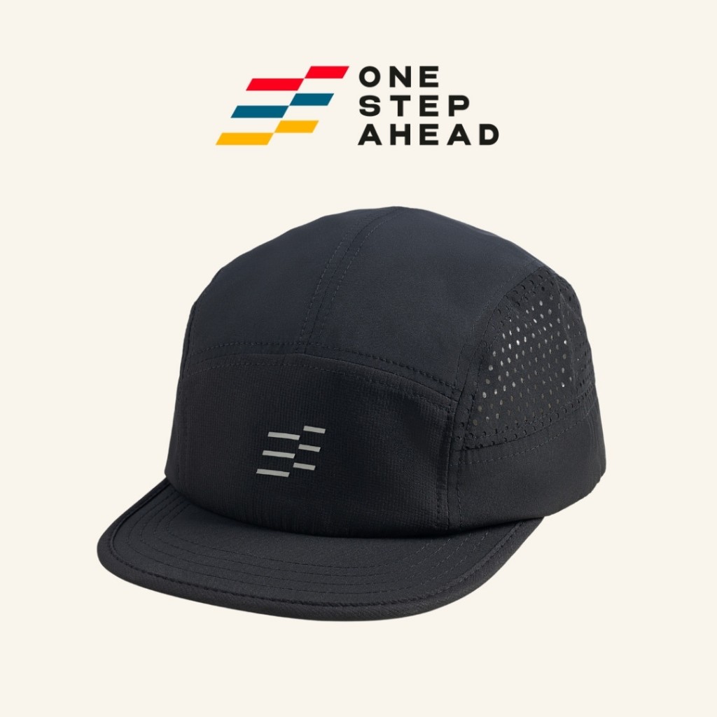 Jual One Step Ahead OSA Ascent Running Cap Obsidian Black 5 panel Mesh ...
