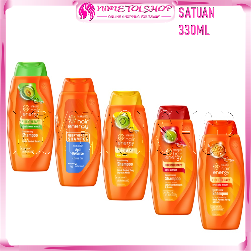MAKARIZO Hair Energy Shampoo 330ml Conditioning Keratin Rontok Ketombe Aloe Royal Kiwi Olive Citrus