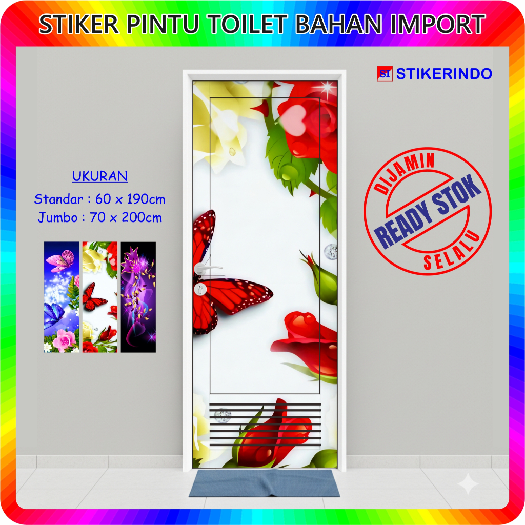 Jual Sticker Pintu Kamar Mandi / Sticker Pintu Toilet / Stiker Pintu WC ...