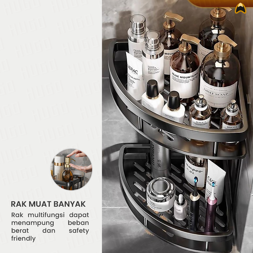 Jual Hugo Houseware Rak Sudut Estetik Kamar Mandi Tempat Sabun Toilet ...