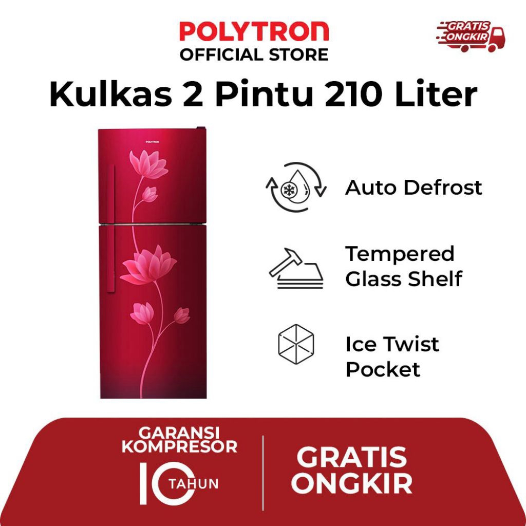 Jual Kulkas Polytron PRB-219 2 Pintu dengan Kapasitas 210 Liter ...
