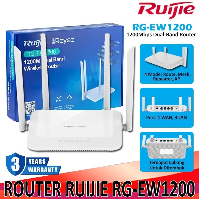 Jual RUIJIE REYEE RG-EW1200 AC1200 Dual Band Wireless Router | 1200M ...