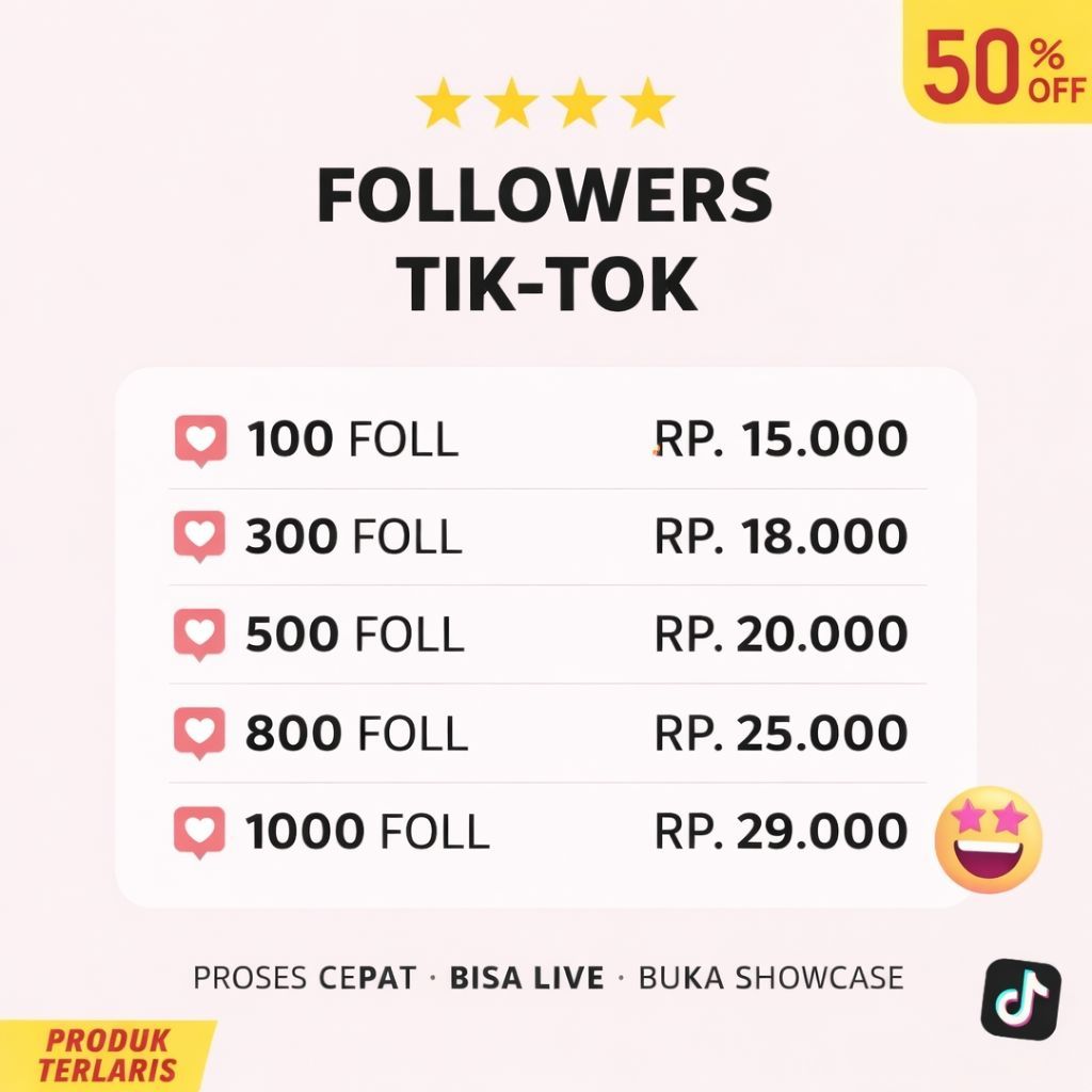 Jual FOLLOWERS TIKTOK Instant Proses Cepat Permanen Bergaransi Real ...