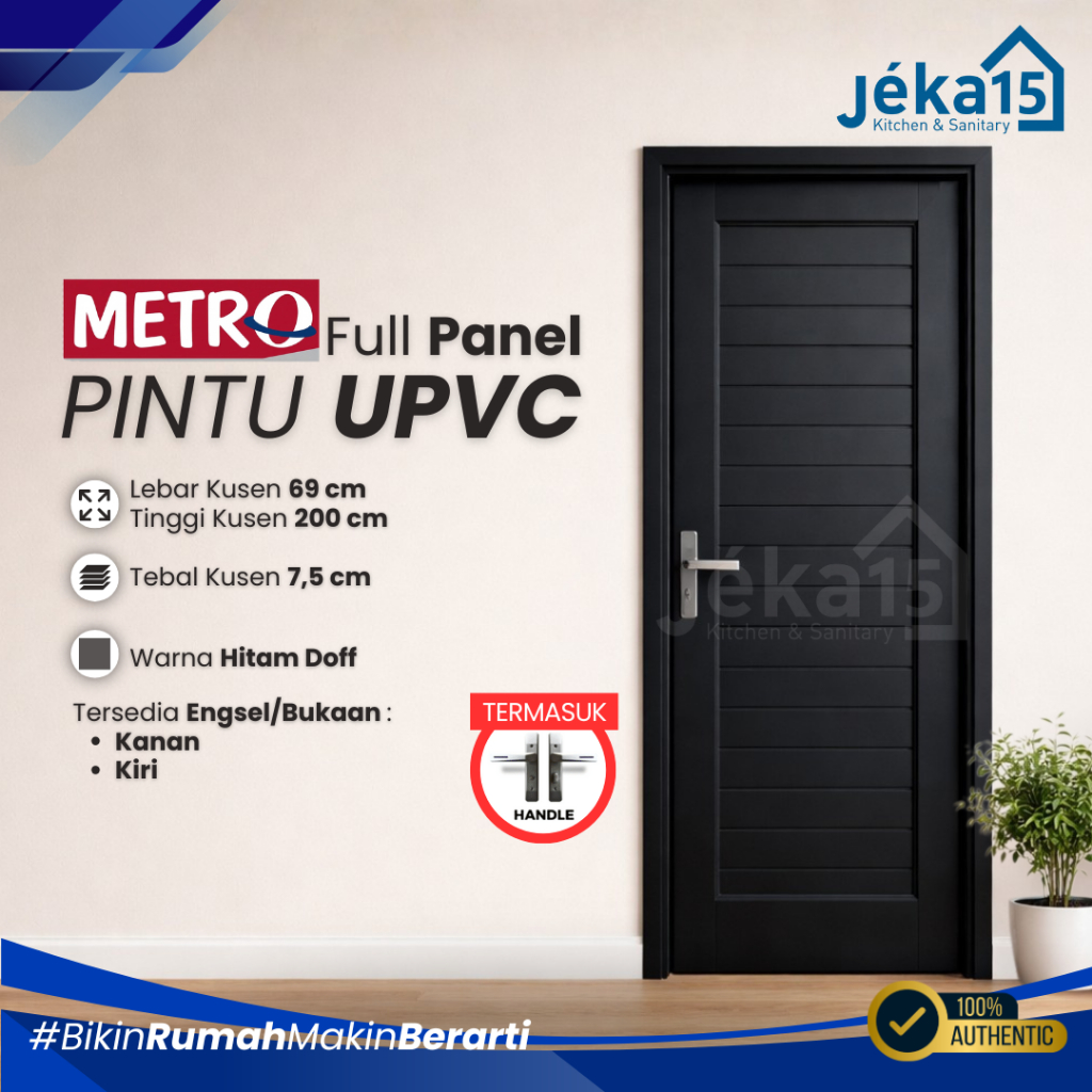 Jual JEKA15 - METRO Pintu UPVC Full Panel Hitam Doff Pintu Kamar Mandi ...