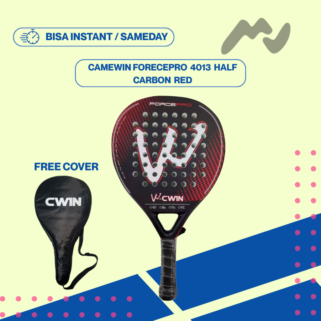 Jual RAKET PADEL CAMEWIN FORCEPRO 4013 HALF CARBON RED ORIGINAL ...