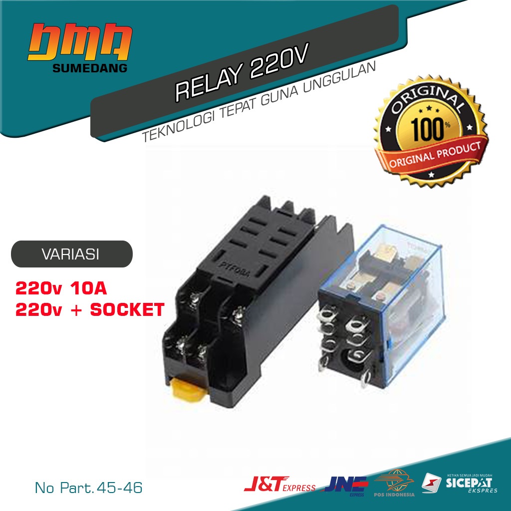 Jual RELAY LY2 220V OMRON/ RELAY LY2-N OM 220volt 8 PIN + SOKET ...