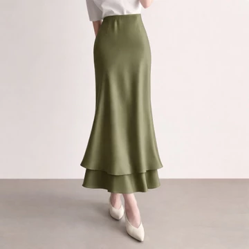 Rok Satin Skirt Premium Dengan Furing Rok Melayu Panjang