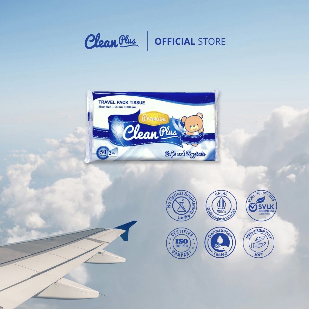 Jual Clean Plus Softpack Tissue 180'S Beruang [8 Pack] BONUS TRAVELPACK ...