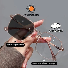 Kacamata Photocromic Wanita Anti Radiasi Fashion Kaca Anti Blue