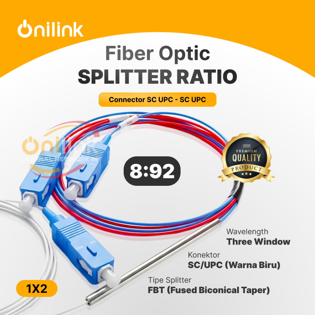 Jual Splitter FO Ratio 8:92 ONILINK Three Window SC UPC - FBT Coupler ...